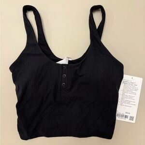 Black Ribbed Tank Top